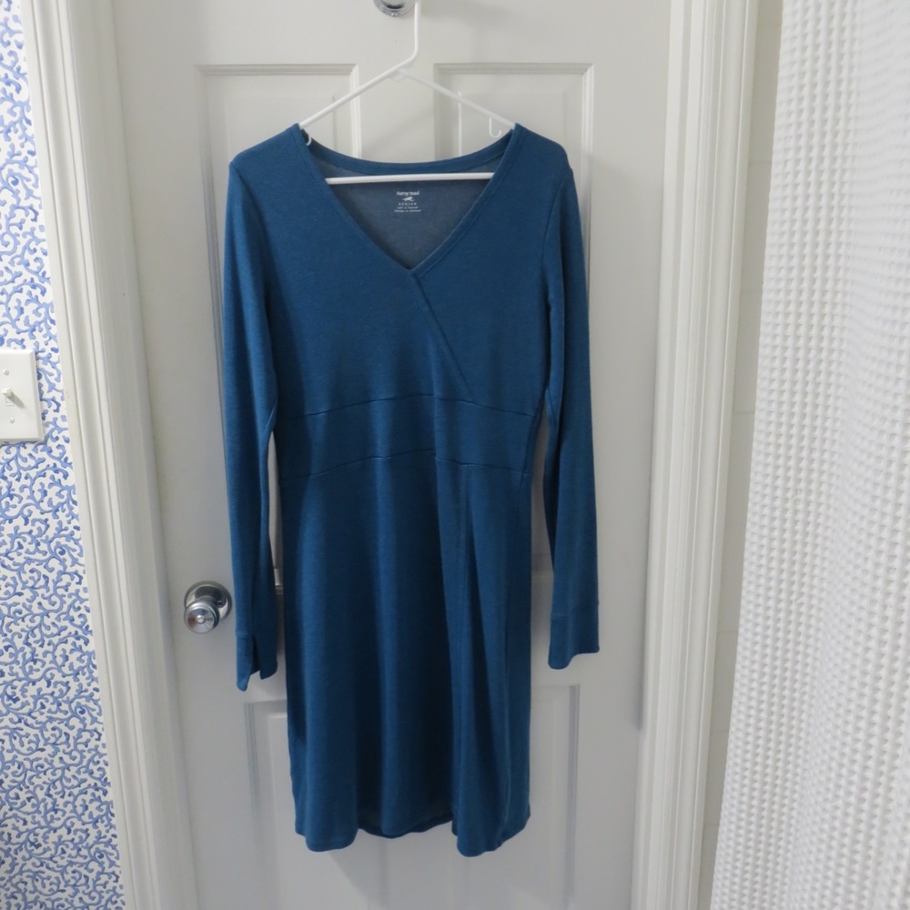 Horny Toad (Toad & Co) v -neck teal blue dress with bonus scarf M